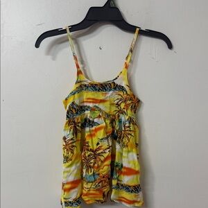 Yellow Tie Front Smocked Casual Dress